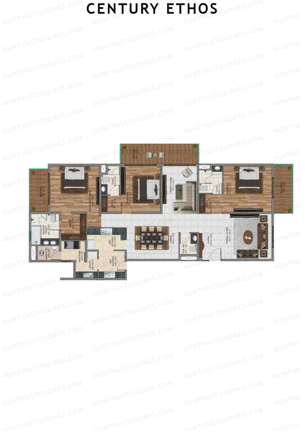 Century Ethos Chrome Unit 2 Floor Plan