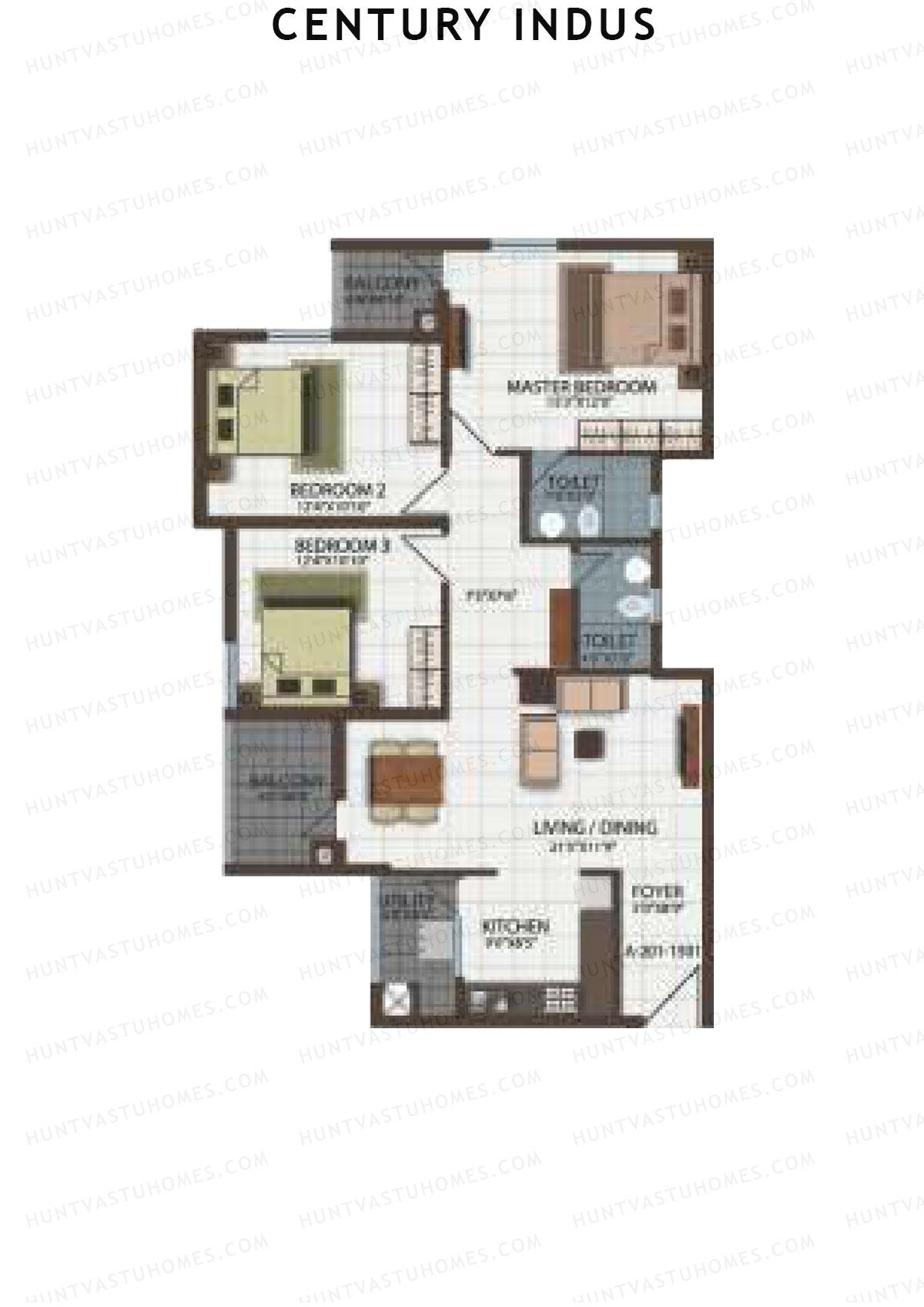 Century Indus Wing A Unit 1 Floor Plan
