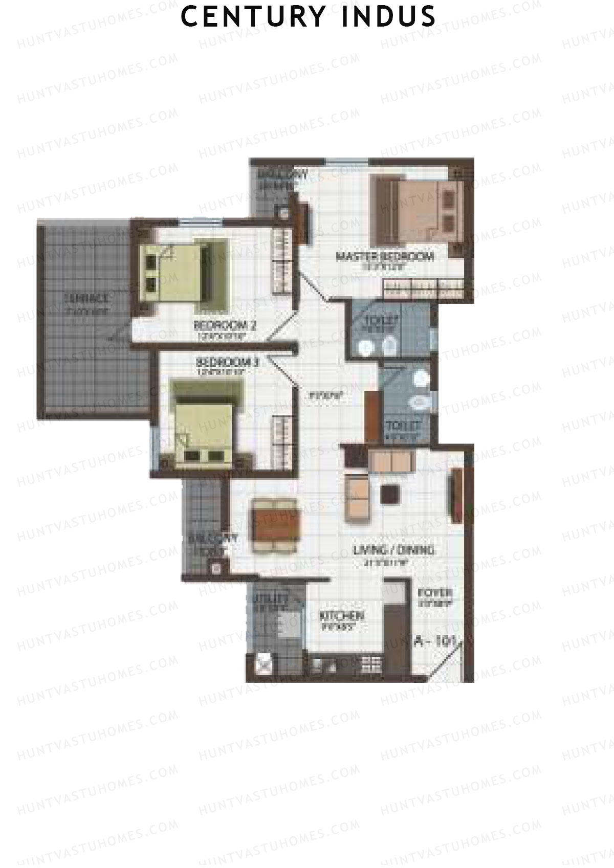 Century Indus Wing A Unit 1 Floor Plan