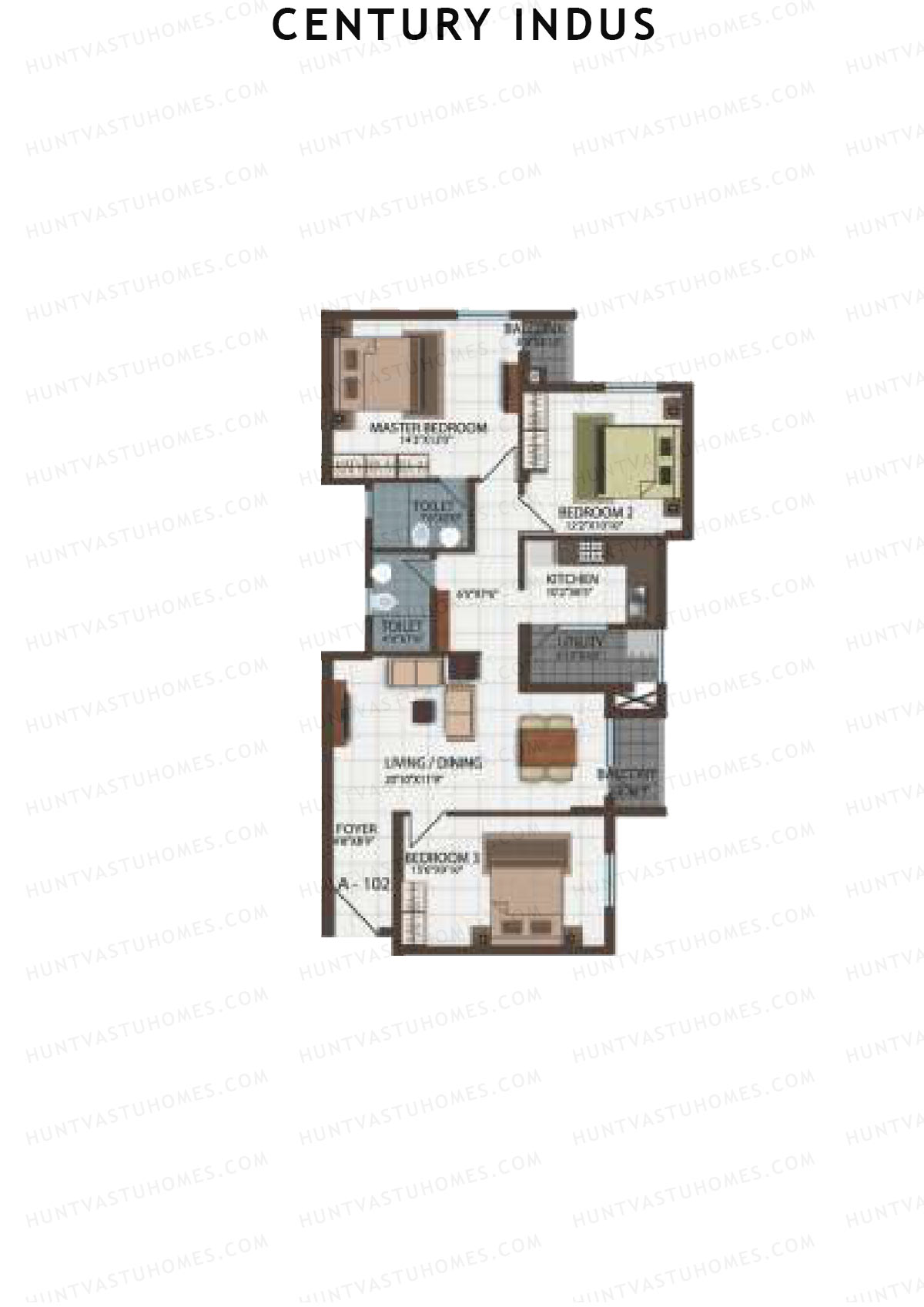 Century Indus Wing A Unit 2 Floor Plan