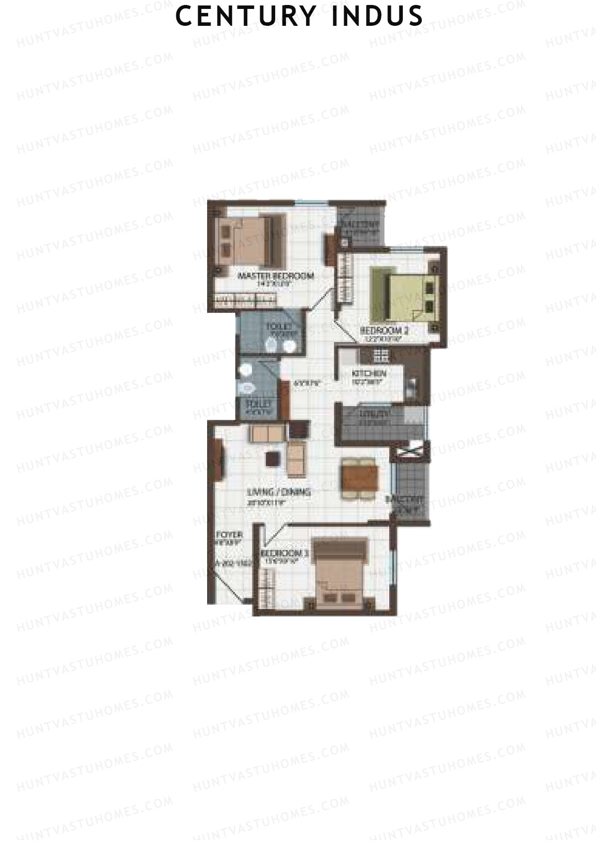 Century Indus Wing A Unit 2 Floor Plan