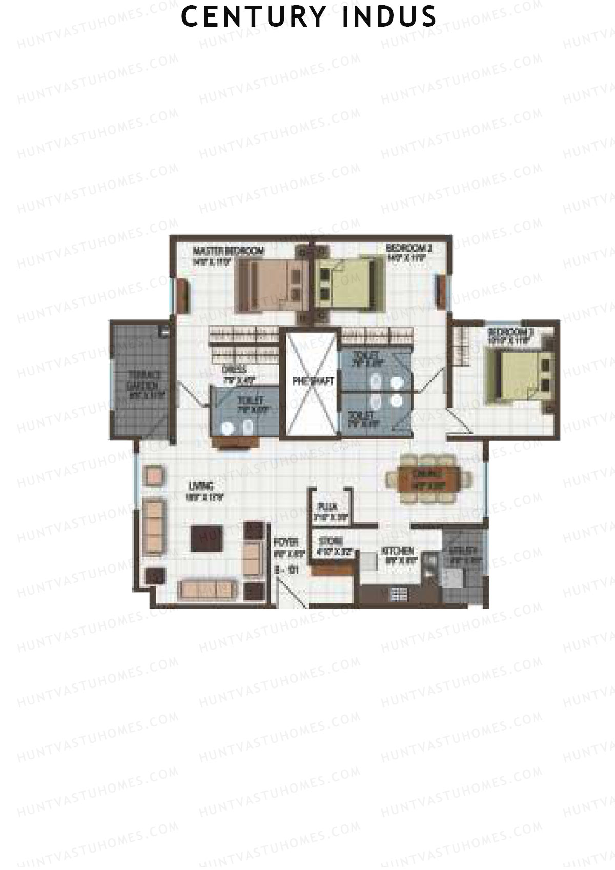 Century Indus Wing B Unit 1 Floor Plan