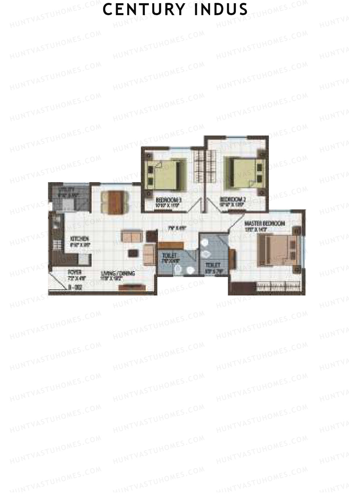 Century Indus Wing B Unit 2 Floor Plan