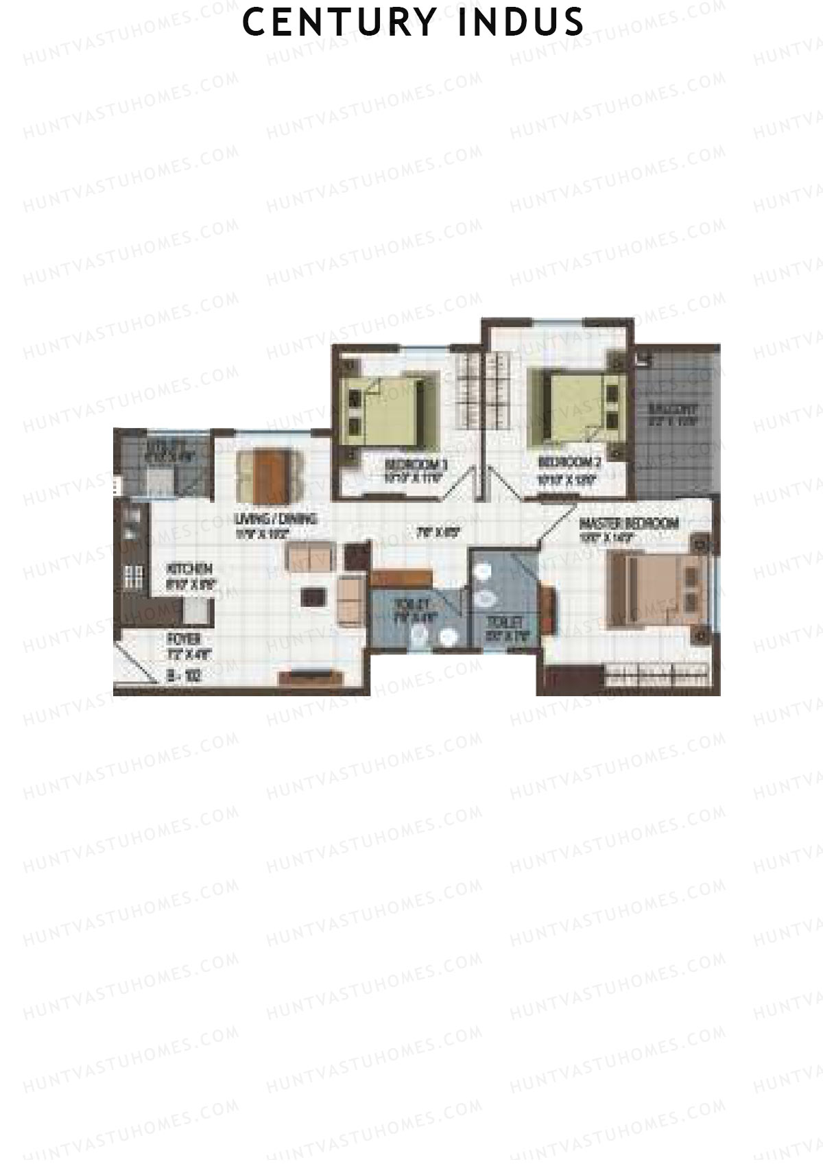 Century Indus Wing B Unit 2 Floor Plan