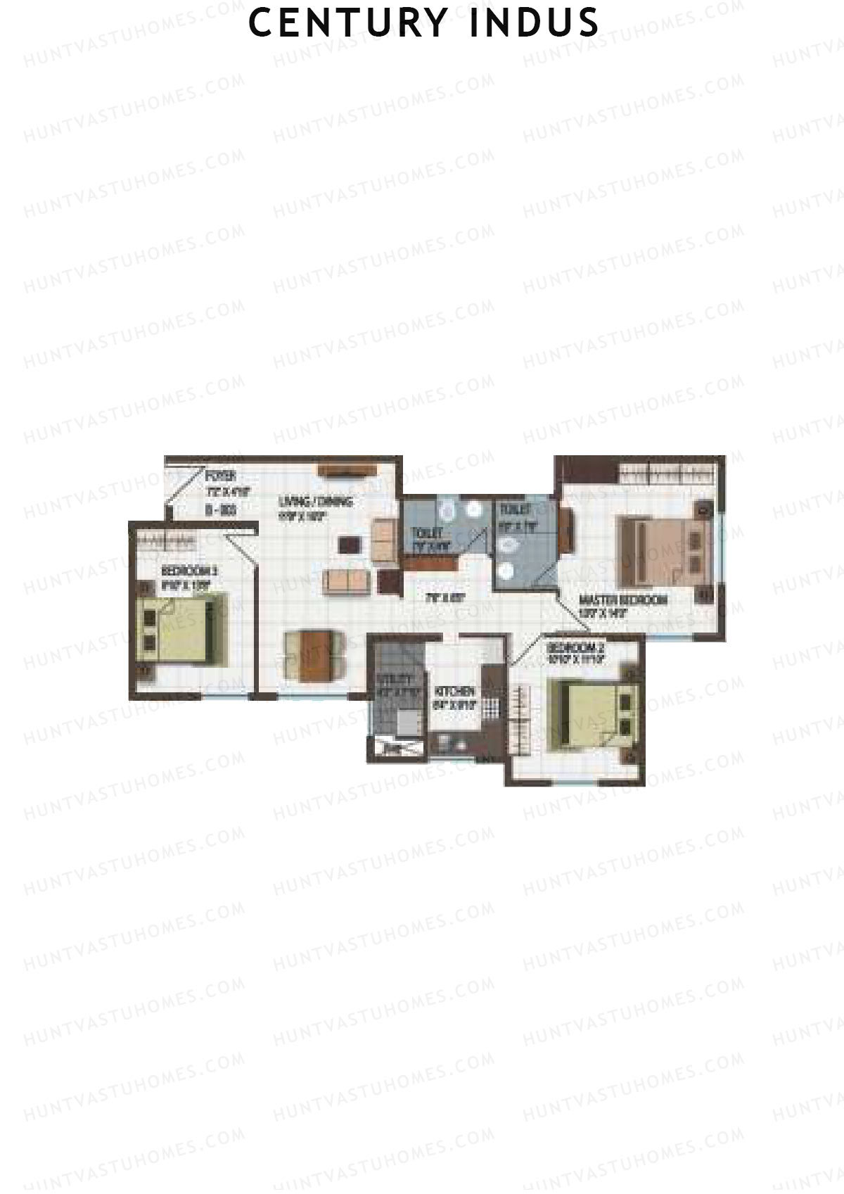Century Indus Wing B Unit 3 Floor Plan