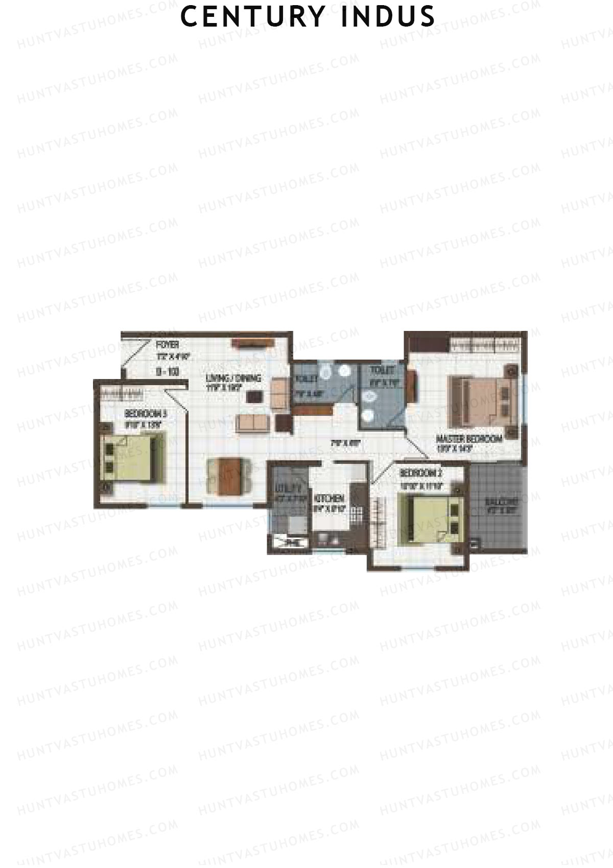 Century Indus Wing B Unit 3 Floor Plan