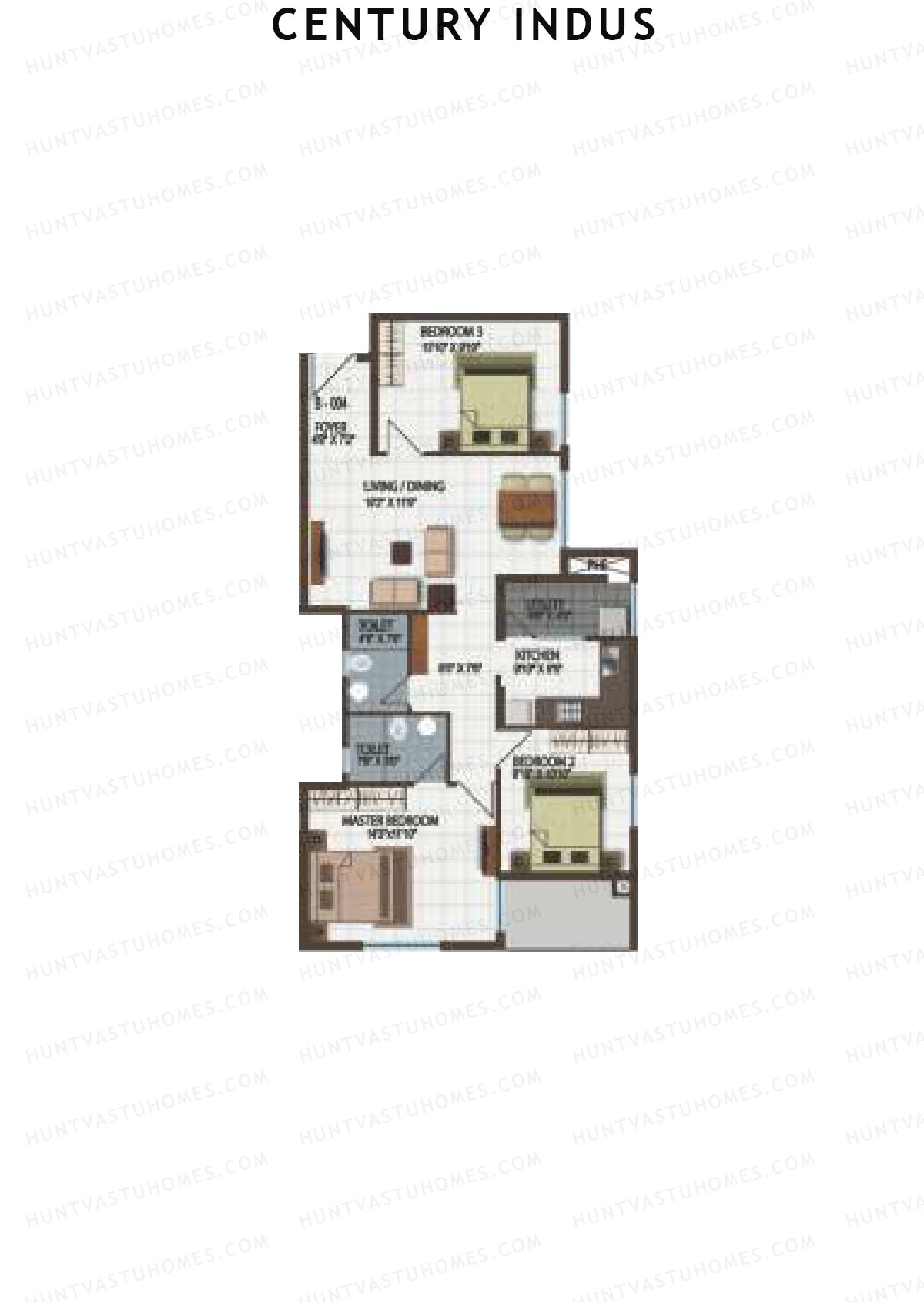 Century Indus Wing B Unit 4 Floor Plan