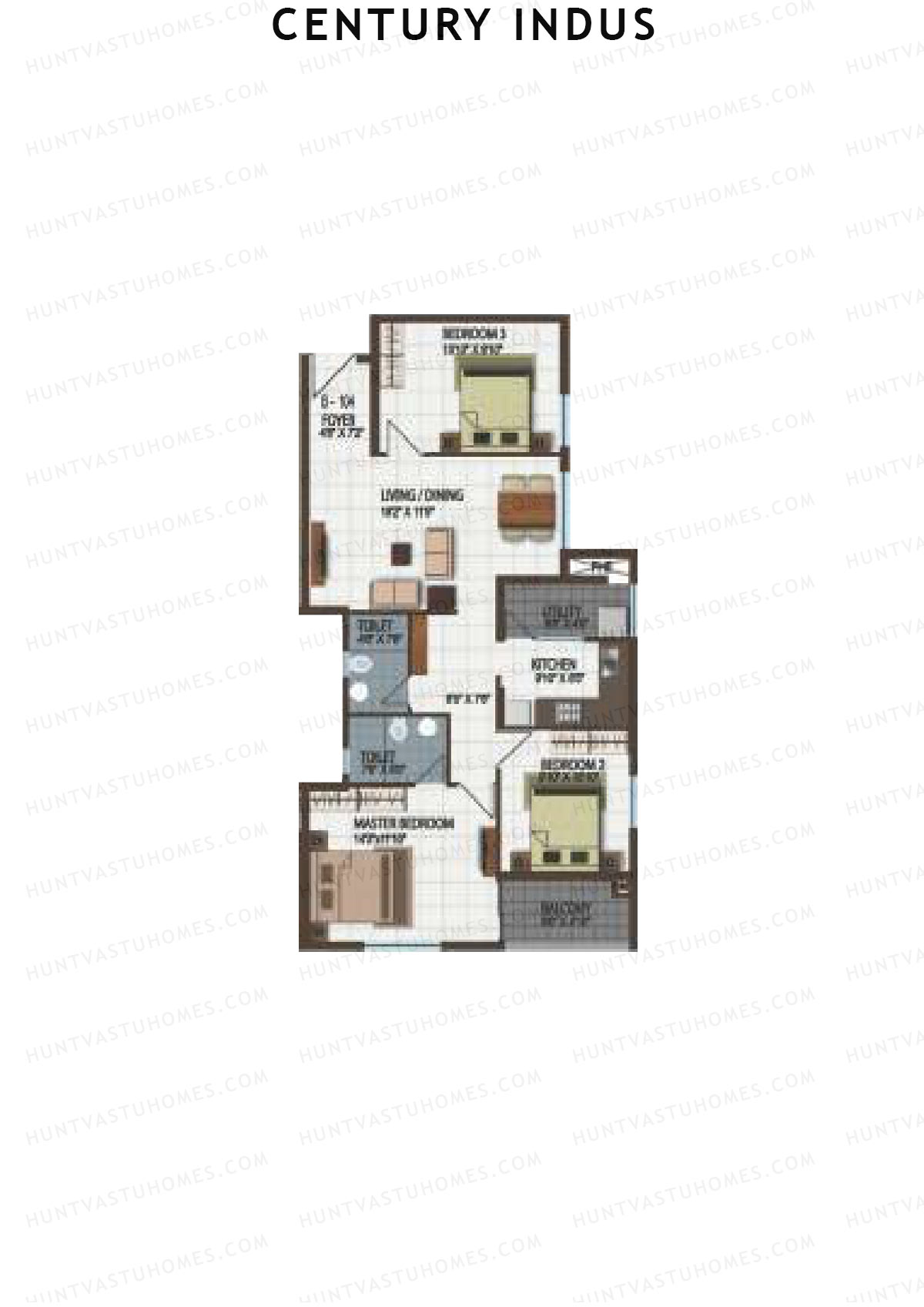 Century Indus Wing B Unit 4 Floor Plan