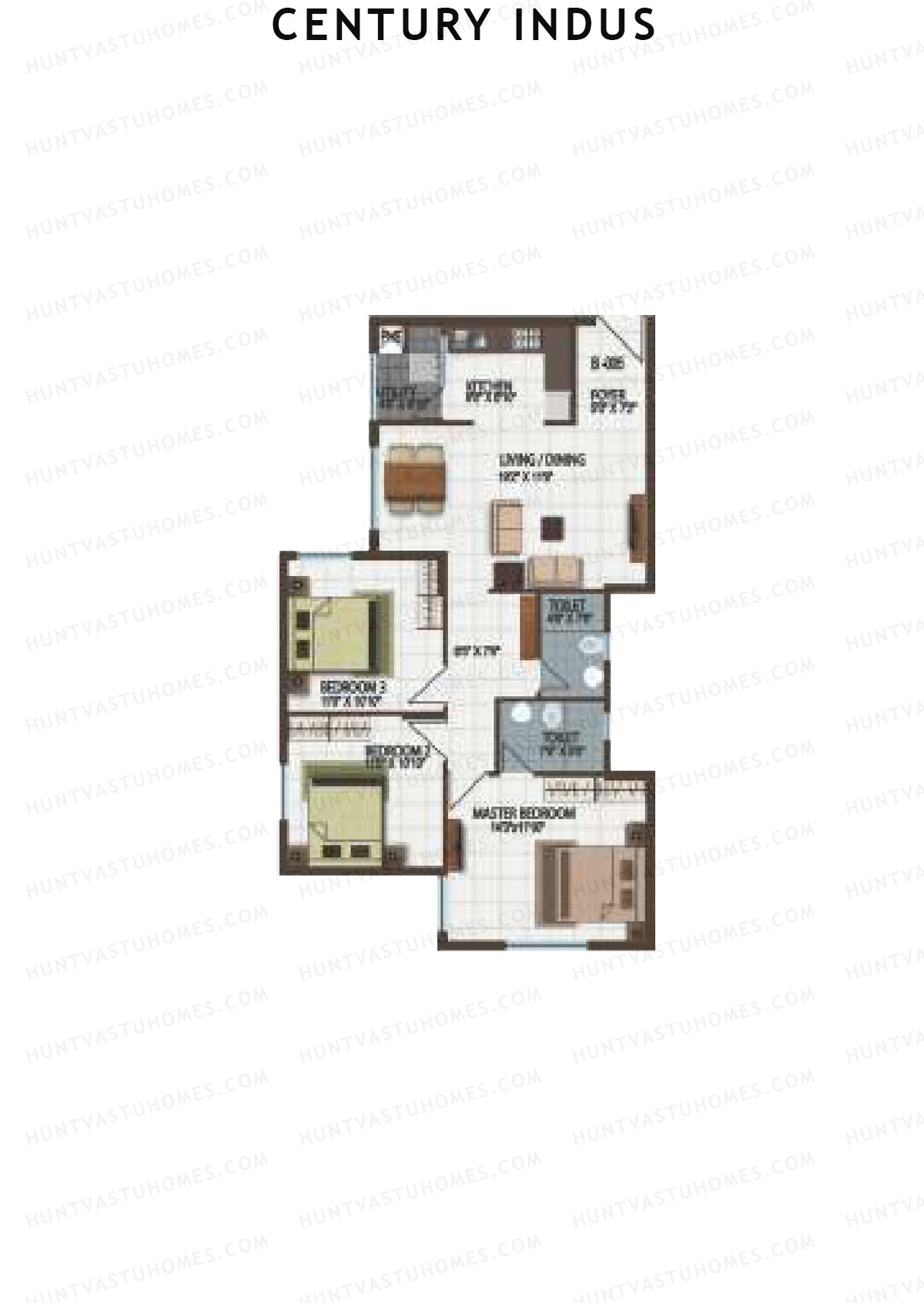 Century Indus Wing B Unit 5 Floor Plan