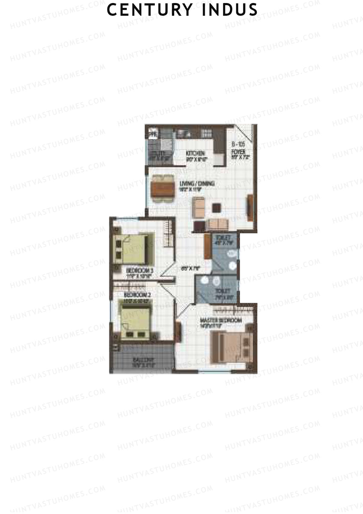 Century Indus Wing B Unit 5 Floor Plan