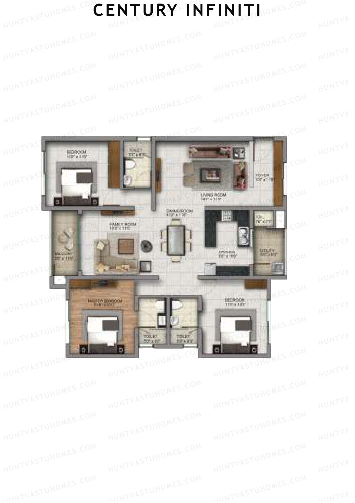 Century Infiniti Wing A Unit 1 (Type A) Floor Plan