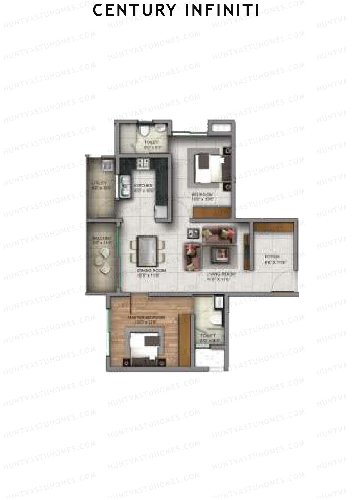 Century Infiniti Wing A Unit 2 (Type A) Floor Plan