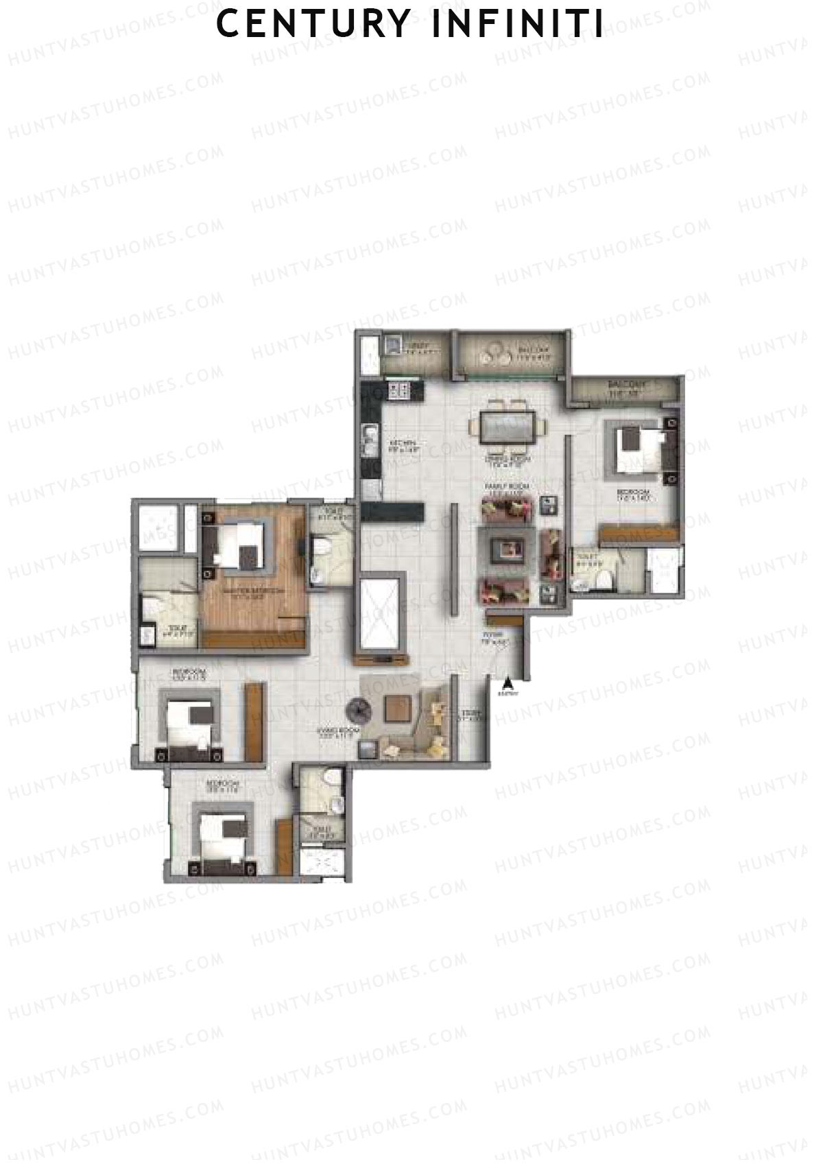 Century Infiniti Wing A Unit 2 (Type A) Floor Plan