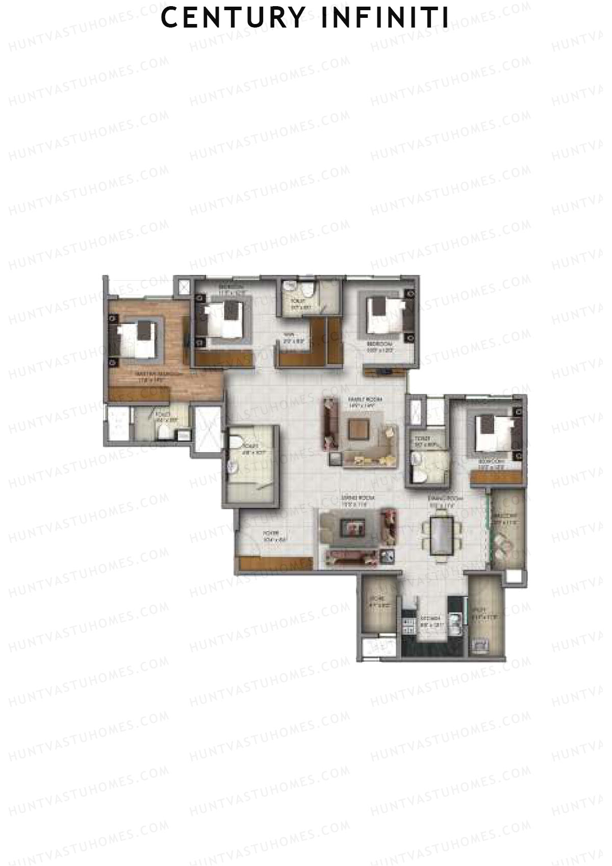 Century Infiniti Wing B Unit 2 (Type B) Floor Plan