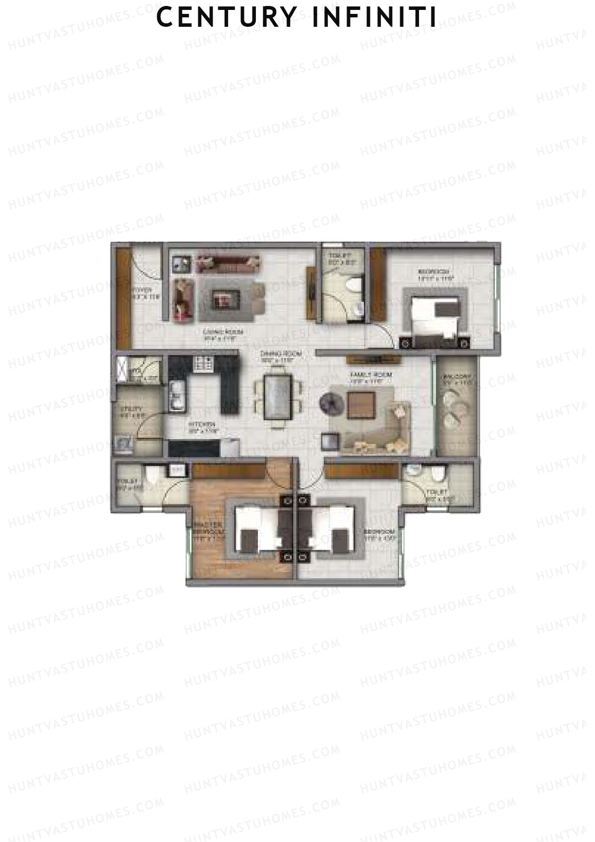 Century Infiniti Wing B Unit 4 (Type B) Floor Plan