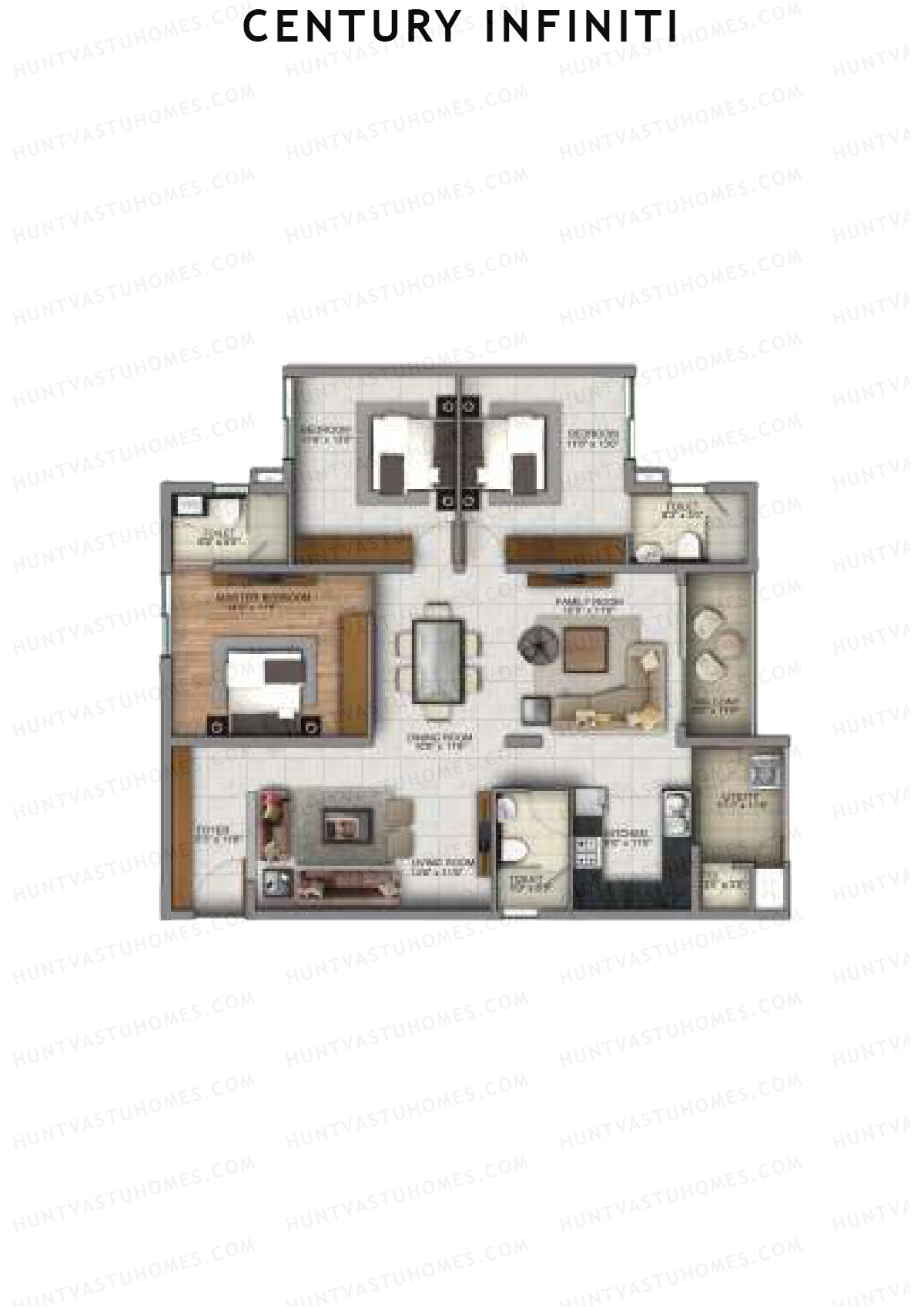 Century Infiniti Wing C Unit 1 (Type C) Floor Plan