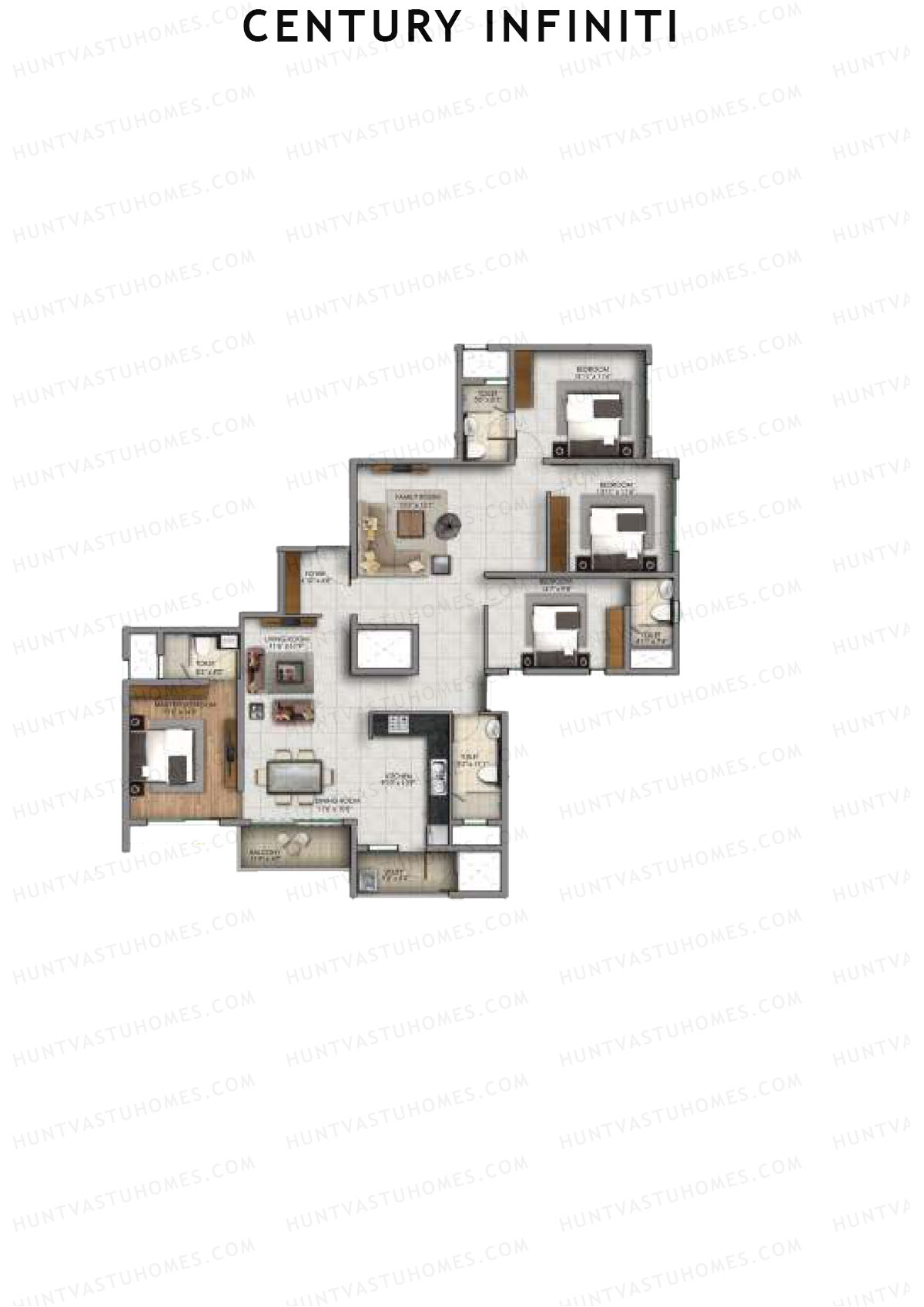 Century Infiniti Wing C Unit 2 (Type C) Floor Plan