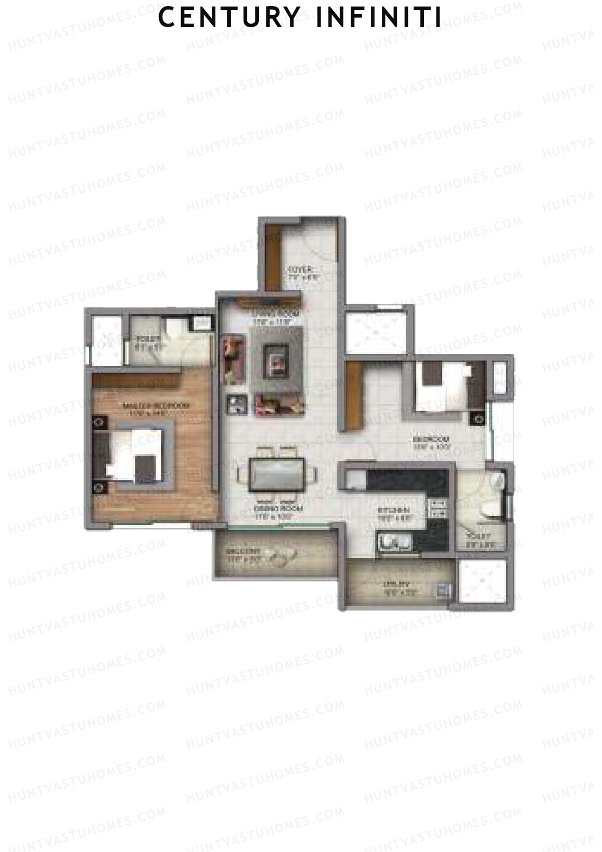 Century Infiniti Wing C Unit 3 (Type C) Floor Plan