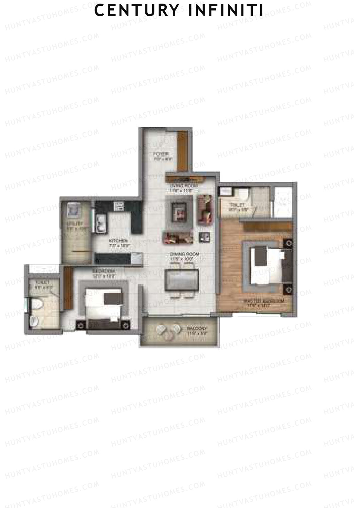 Century Infiniti Wing D Unit 2 (Type D) Floor Plan