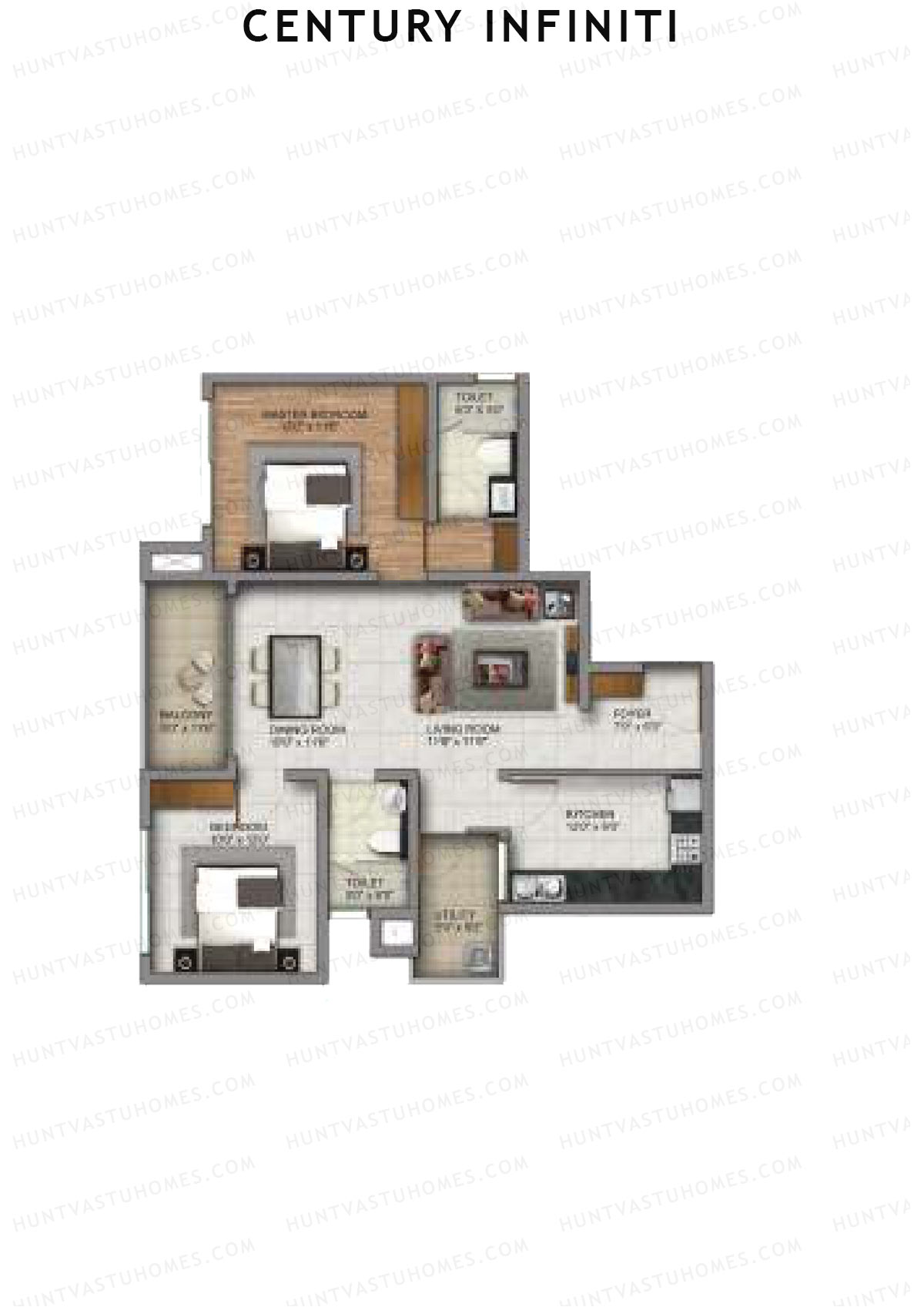 Century Infiniti Wing D Unit 3 (Type D) Floor Plan