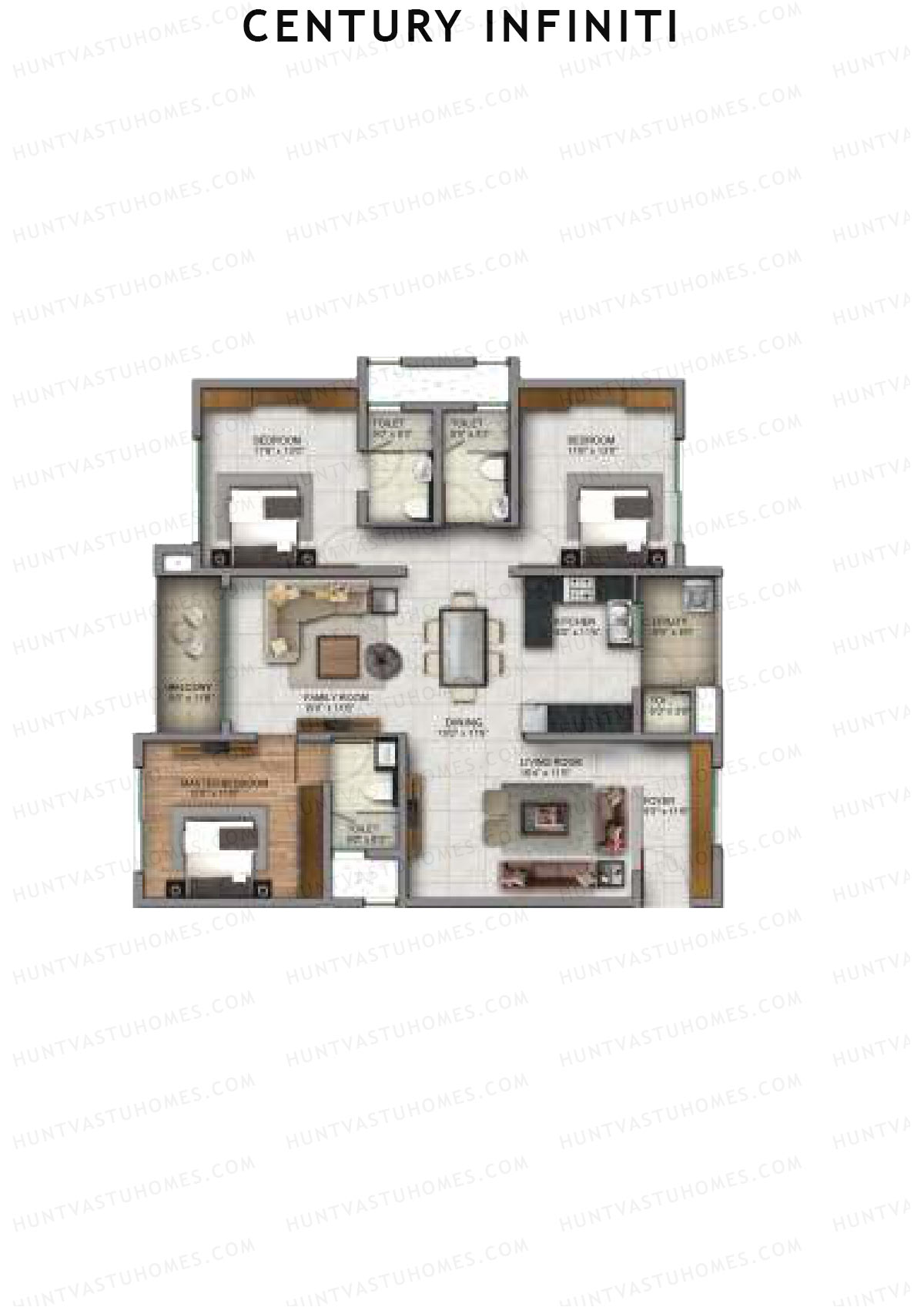 Century Infiniti Wing D Unit 4 (Type D) Floor Plan