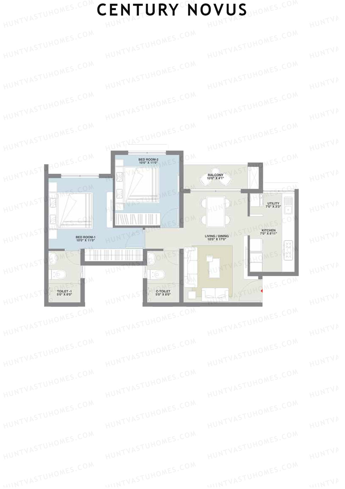 Century Novus Tower A Unit 1 (Type B) Floor Plan