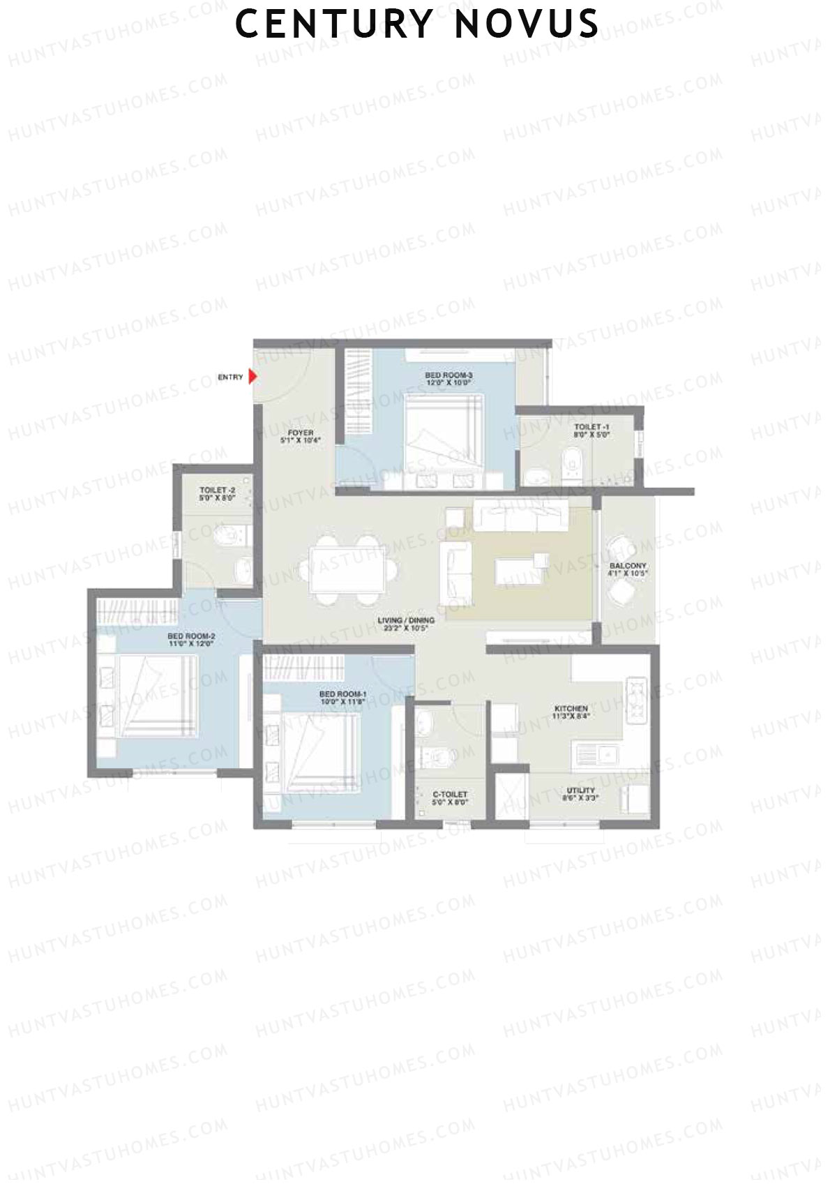 Century Novus Tower A Unit 5 (Type A) Floor Plan