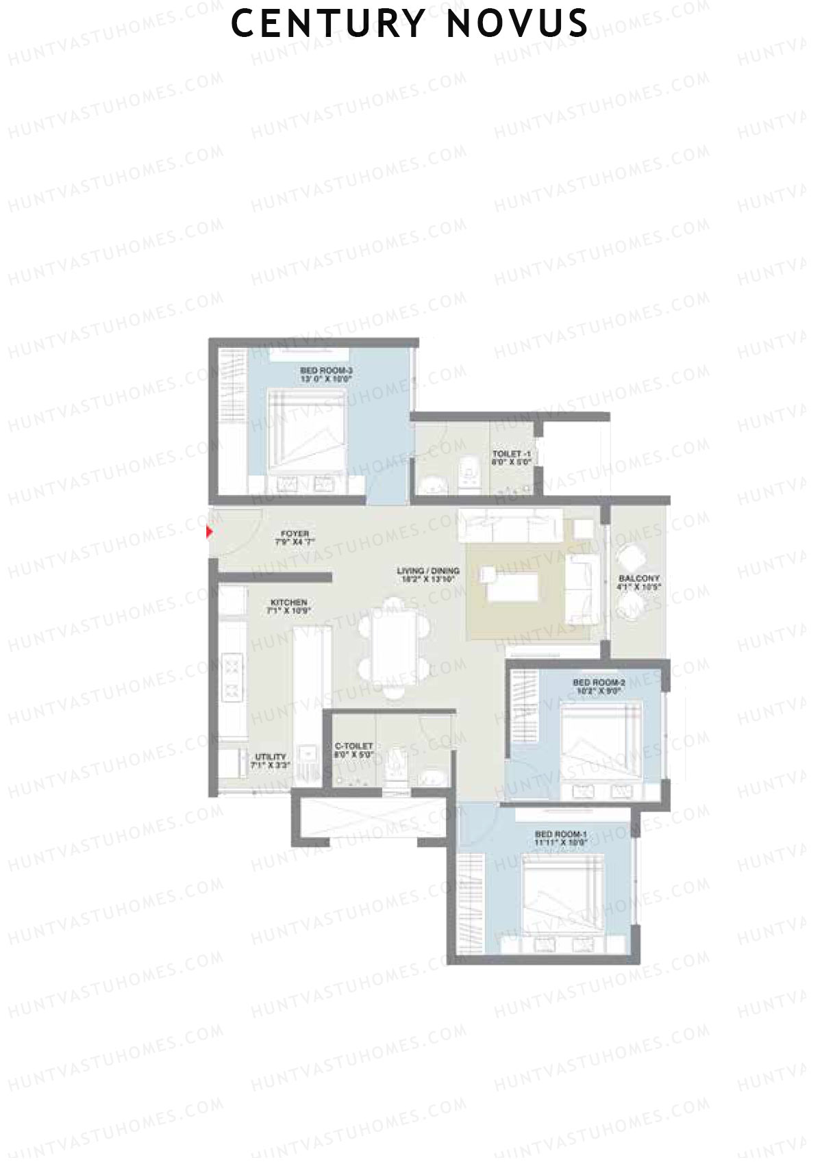 Century Novus Tower A Unit 8 (Type C) Floor Plan