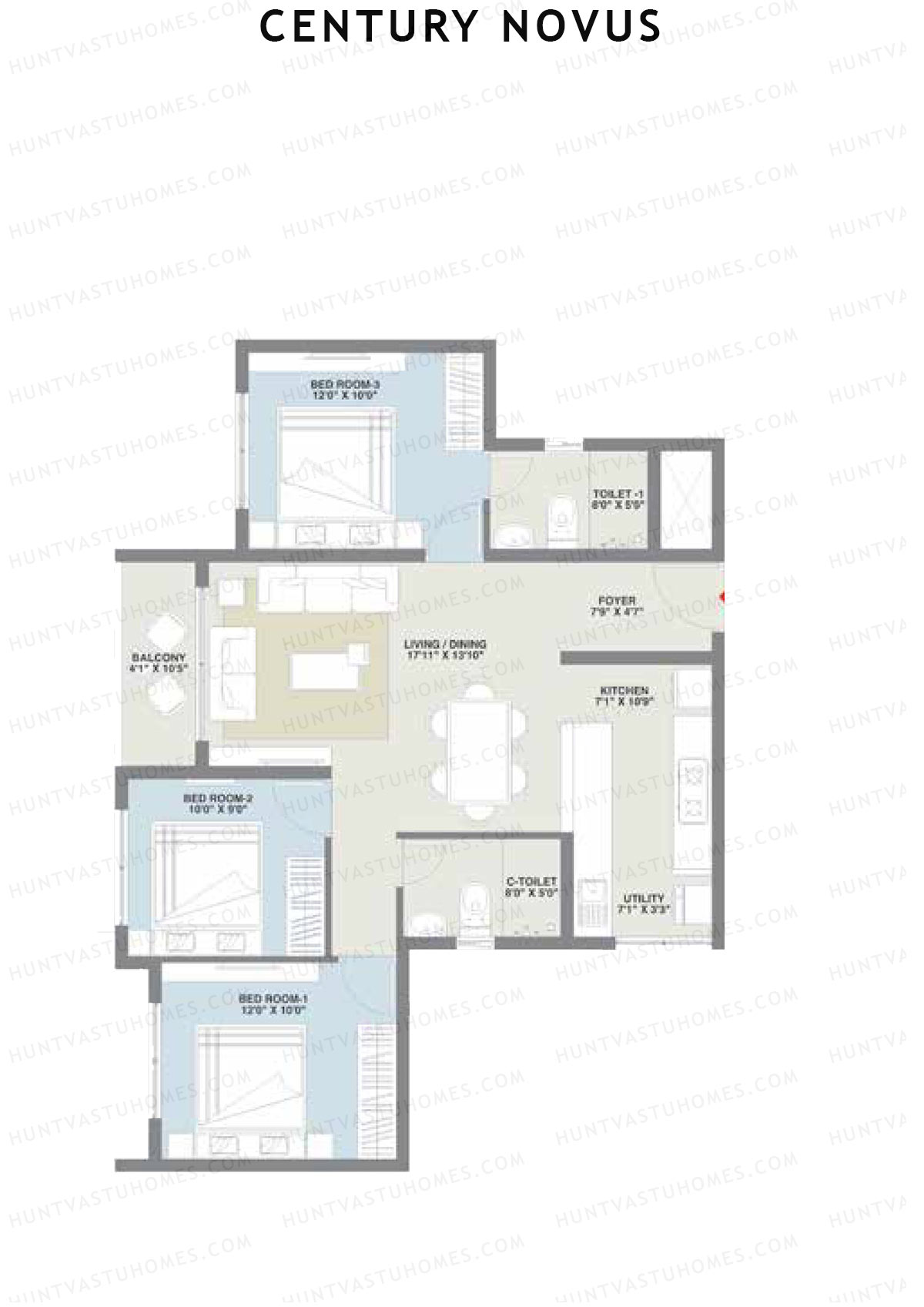 Century Novus Tower A Unit 9 (Type B) Floor Plan