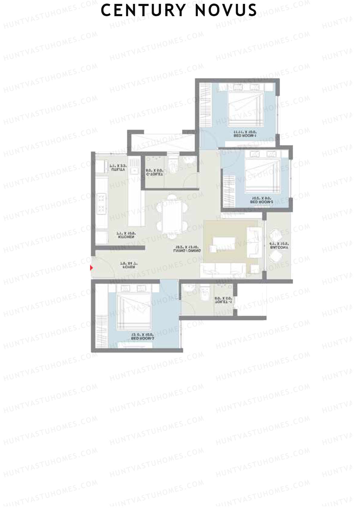 Century Novus Tower B Unit 10 (Type C1) Floor Plan