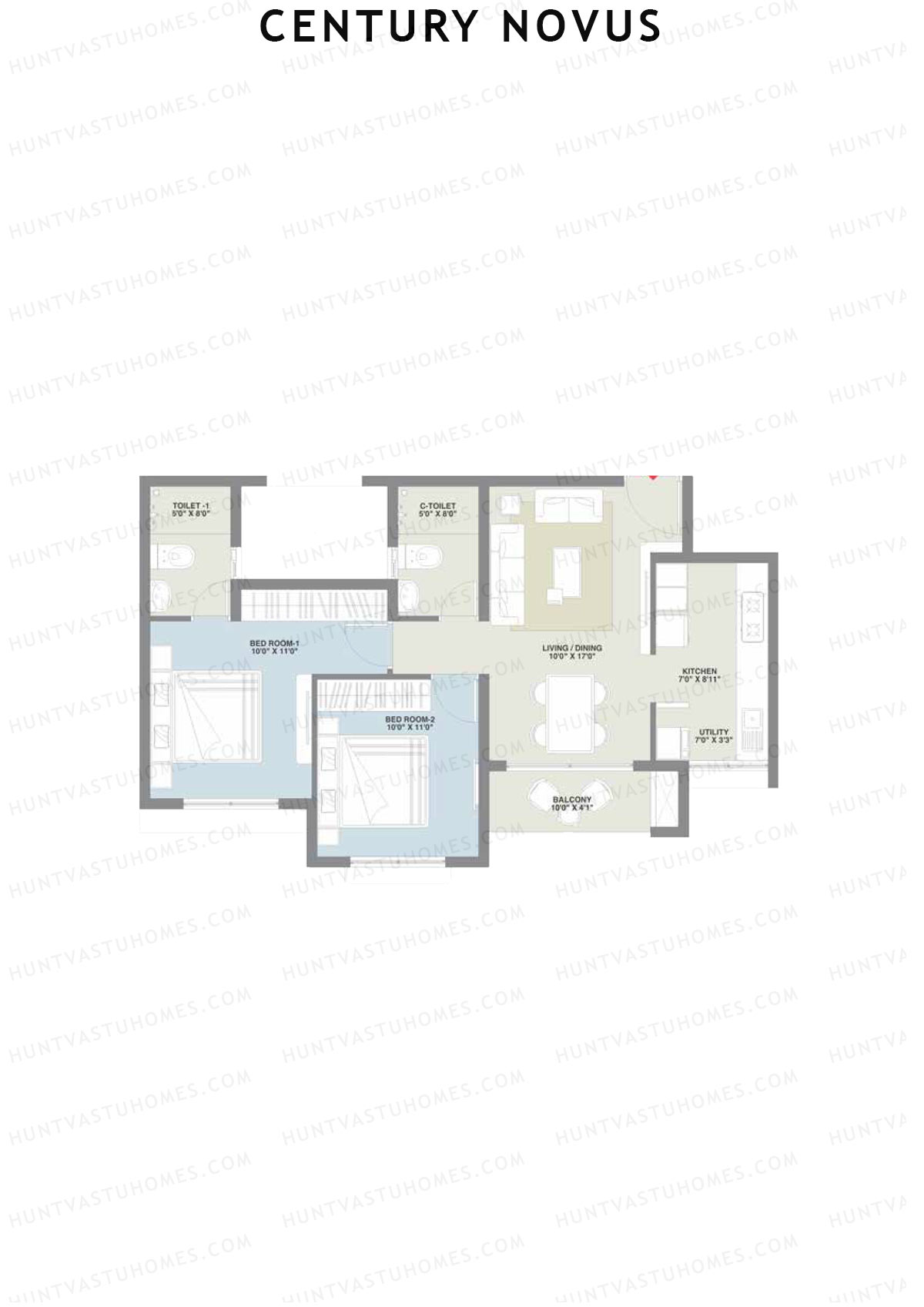 Century Novus Tower B Unit 5 (Type A) Floor Plan
