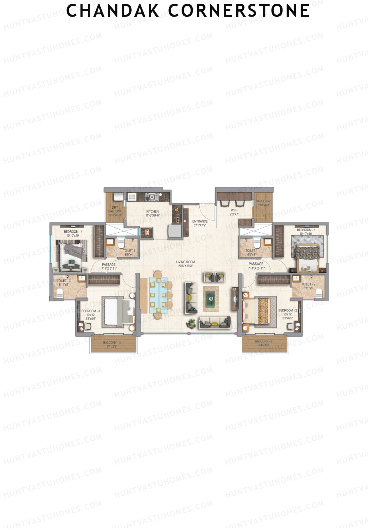 Chandak Cornerstone Block A Unit 2 Floor Plan