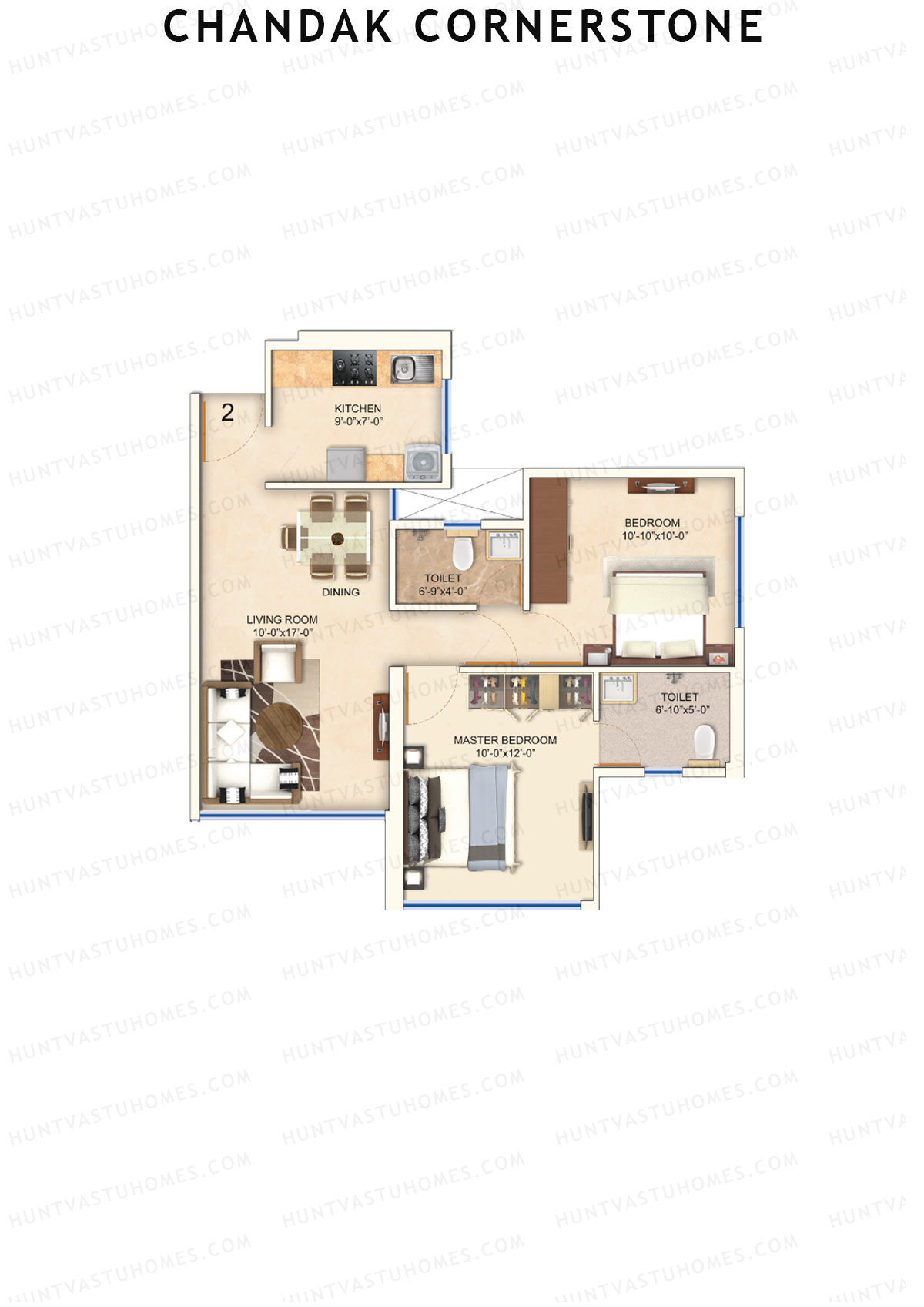 Chandak Cornerstone Block A Unit 2 Floor Plan