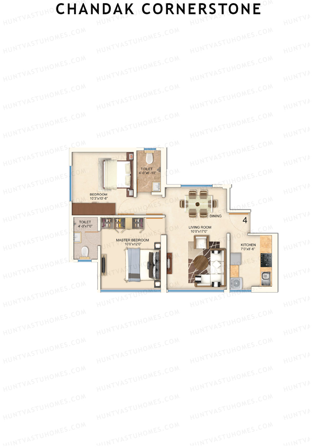 Chandak Cornerstone Block A Unit 4 Floor Plan