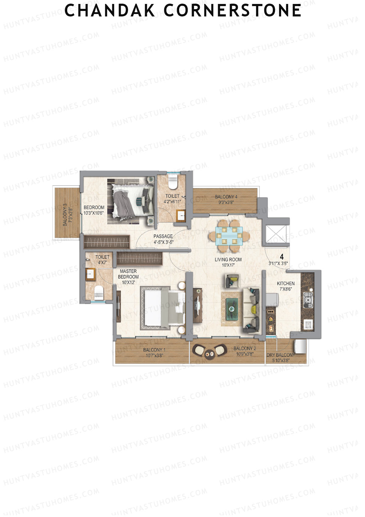 Chandak Cornerstone Block A Unit 4 Floor Plan