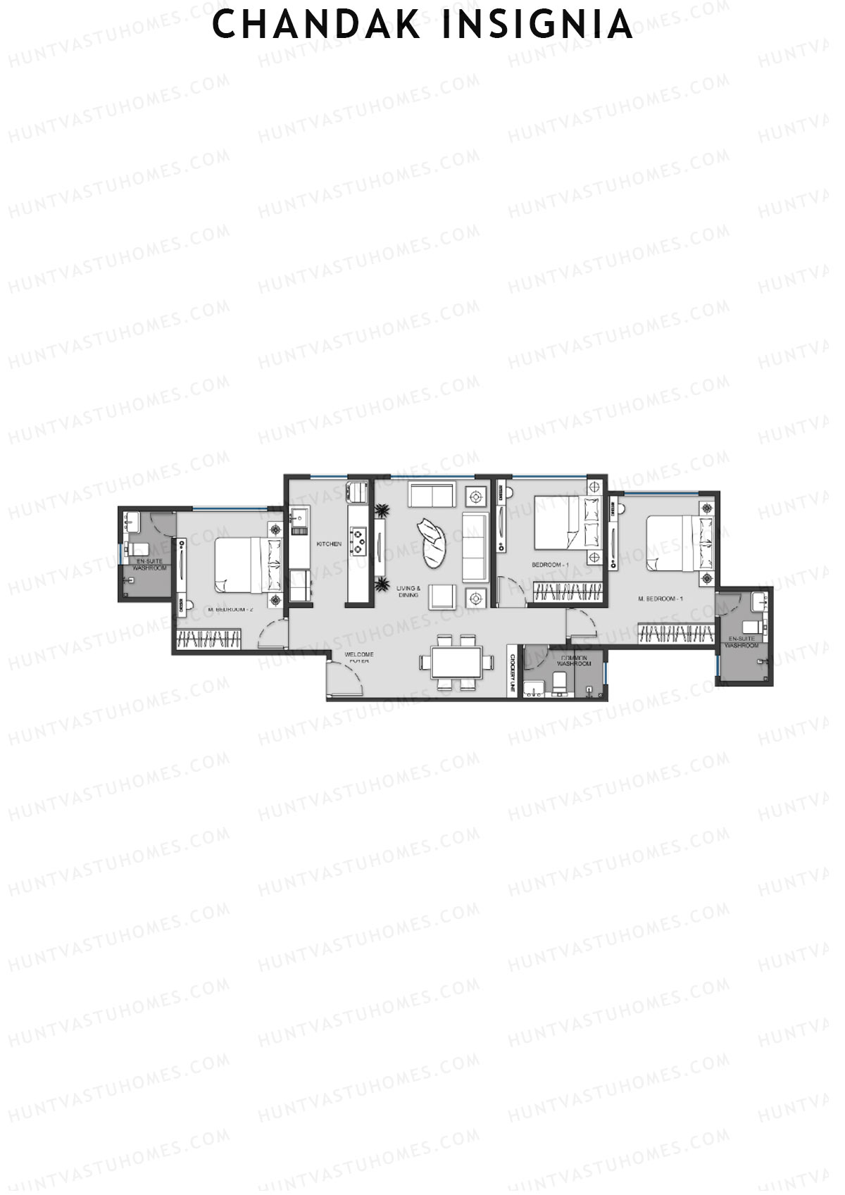 Chandak Insignia Tower 1 Unit 3 Floor Plan