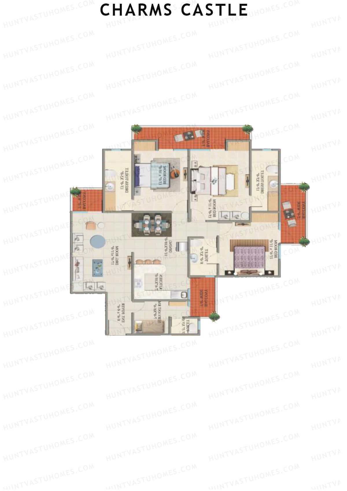 Charms Castle Tower A Unit 2 Floor Plan