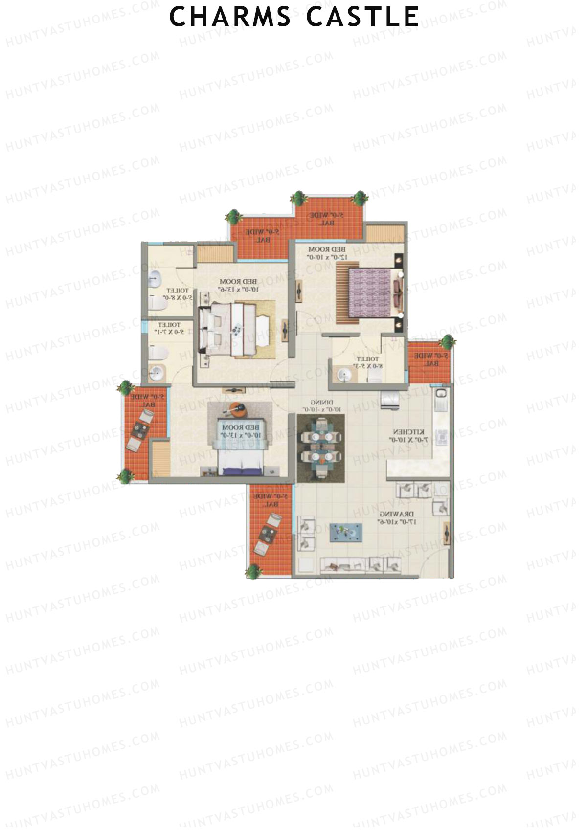 Charms Castle Tower B Unit 1 Floor Plan
