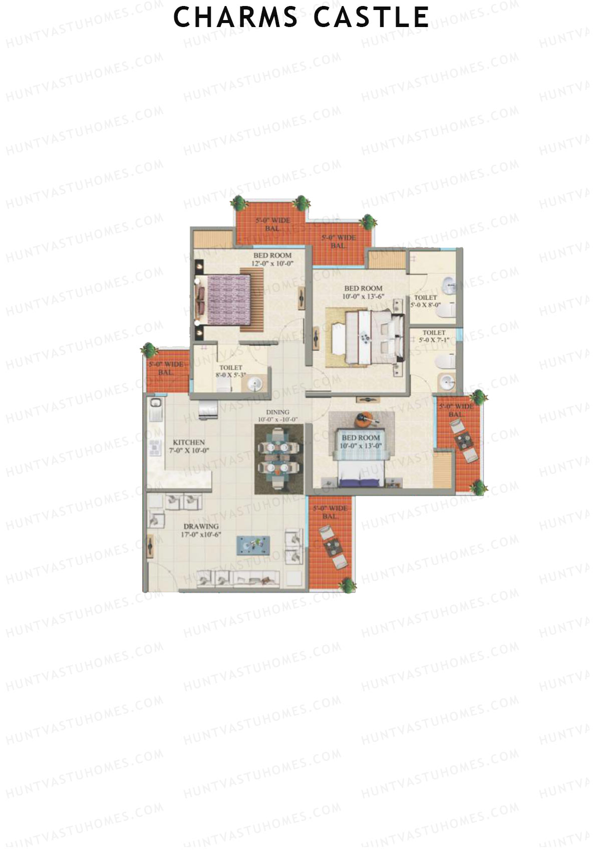 Charms Castle Tower B Unit 2 Floor Plan