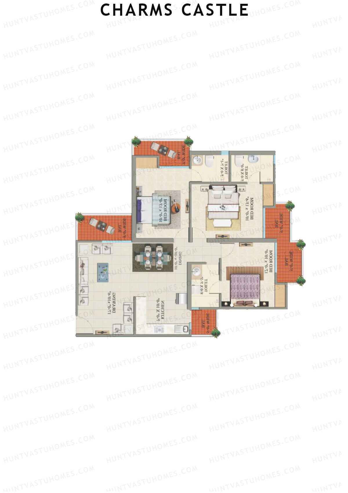 Charms Castle Tower B Unit 3 Floor Plan
