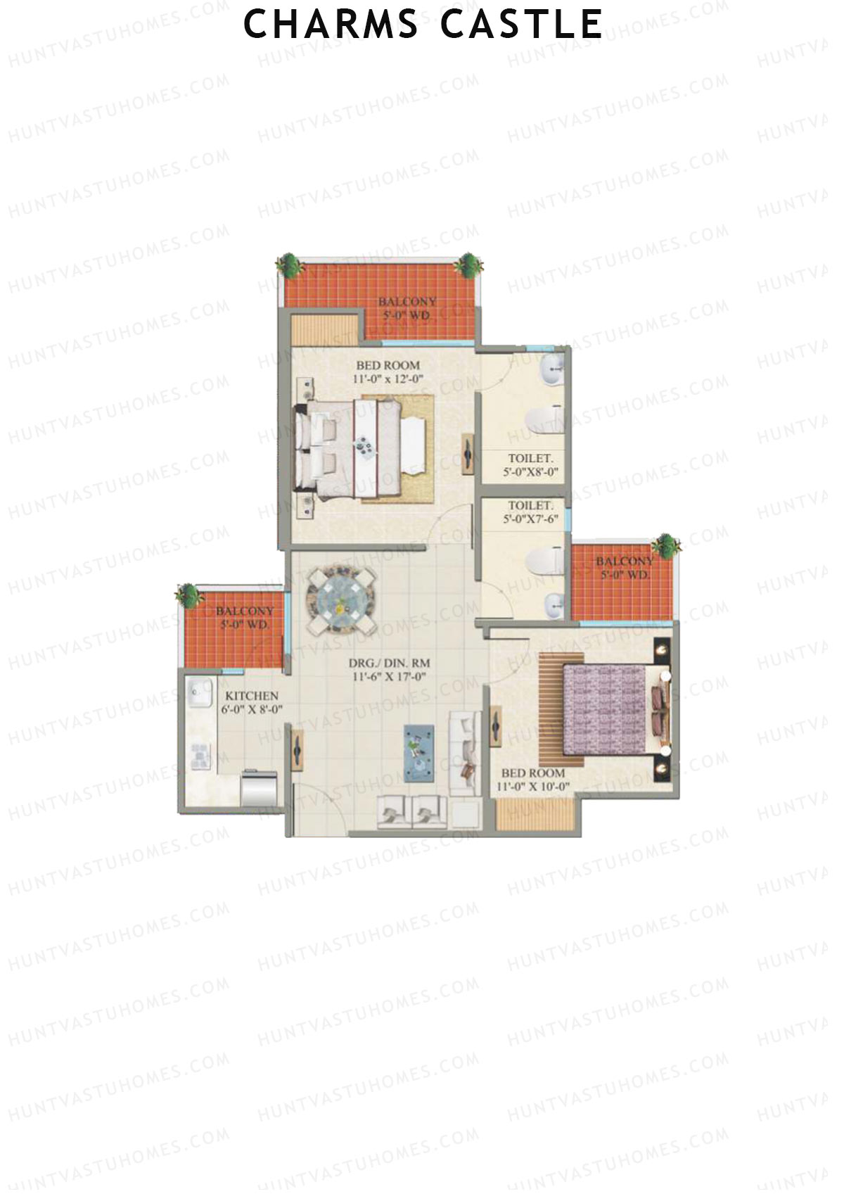 Charms Castle Tower C Unit 2 Floor Plan