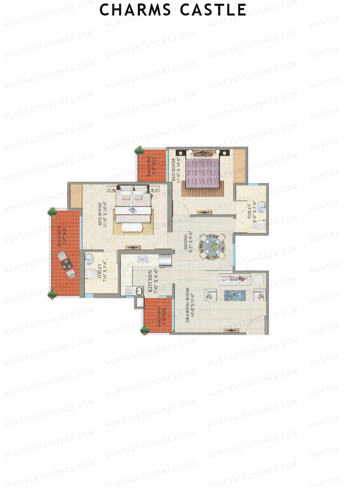 Charms Castle Tower D Unit 1 Floor Plan