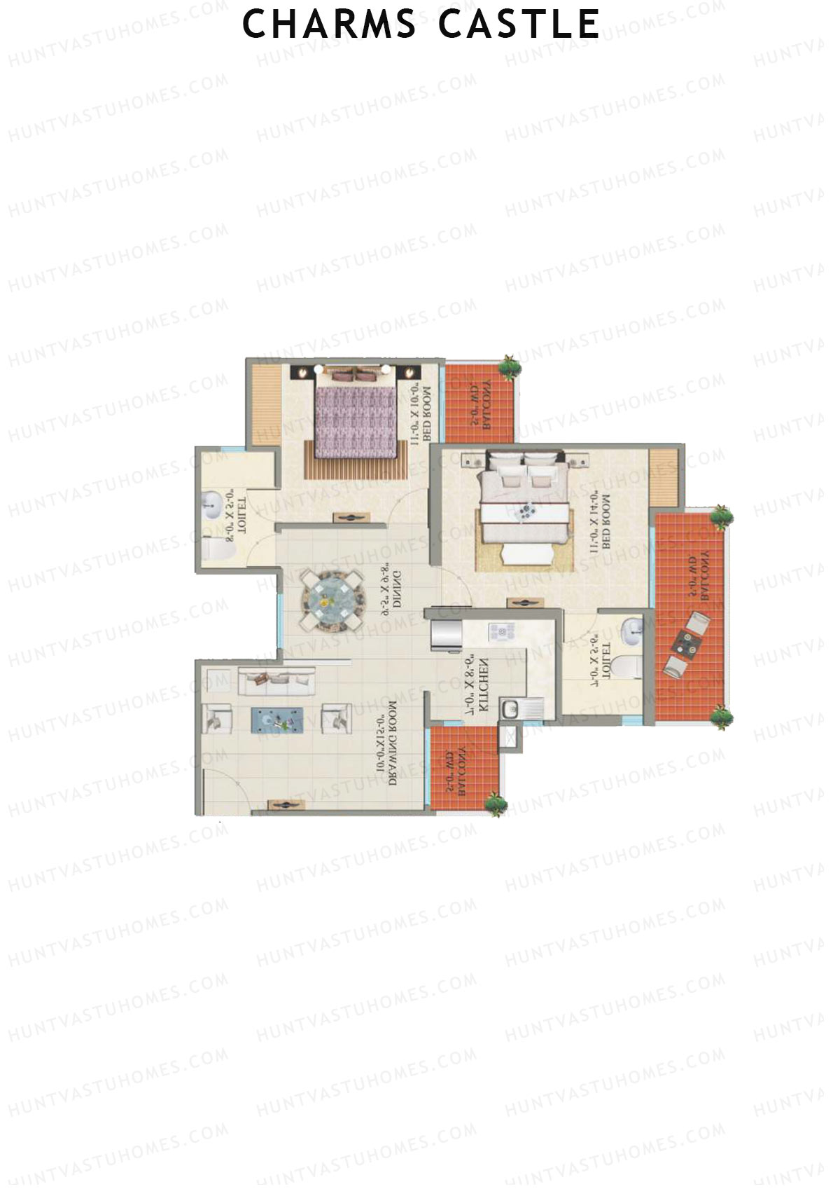Charms Castle Tower D Unit 2 Floor Plan