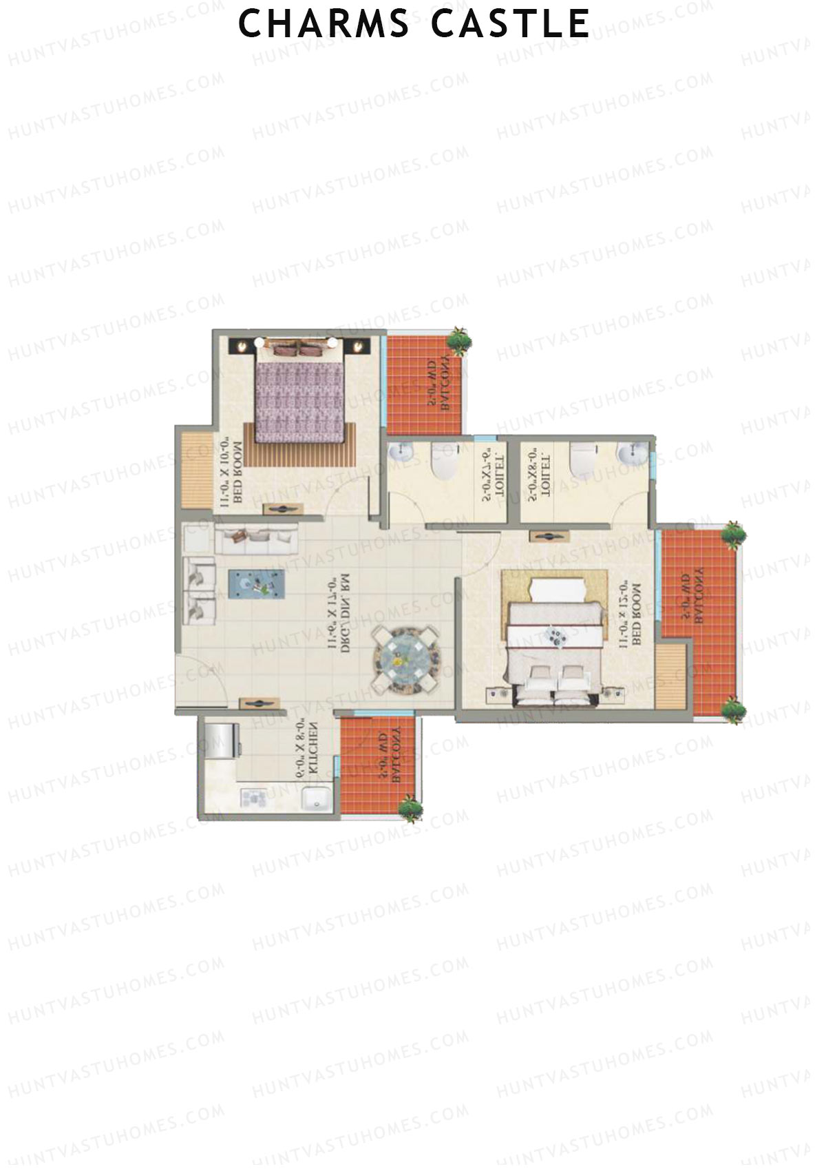 Charms Castle Tower D Unit 3 Floor Plan