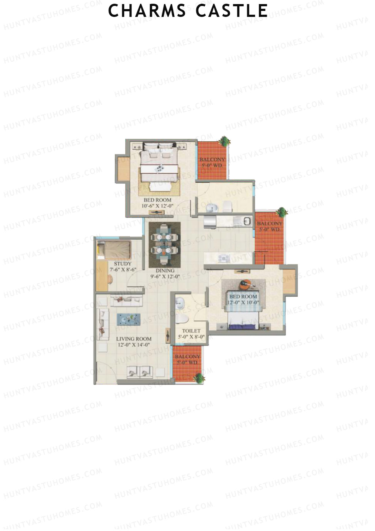 Charms Castle Tower E Unit 2 Floor Plan