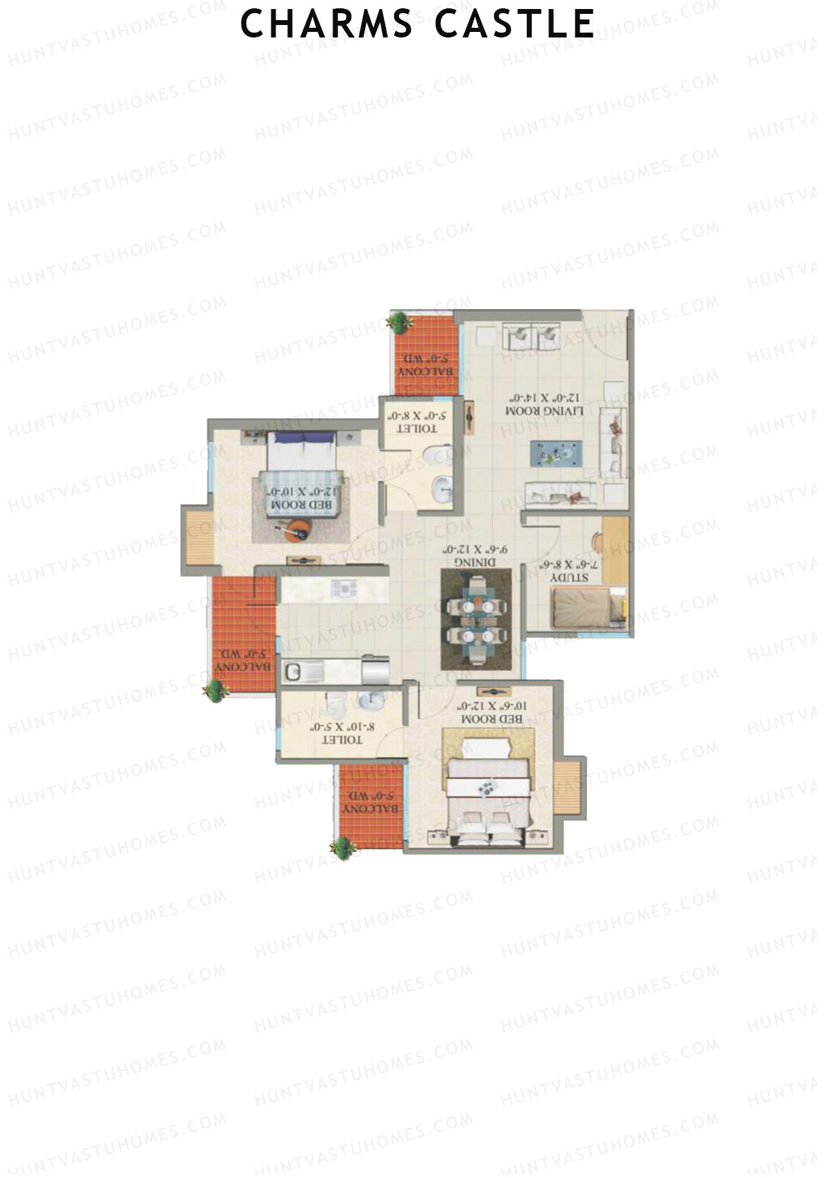 Charms Castle Tower E Unit 6 Floor Plan