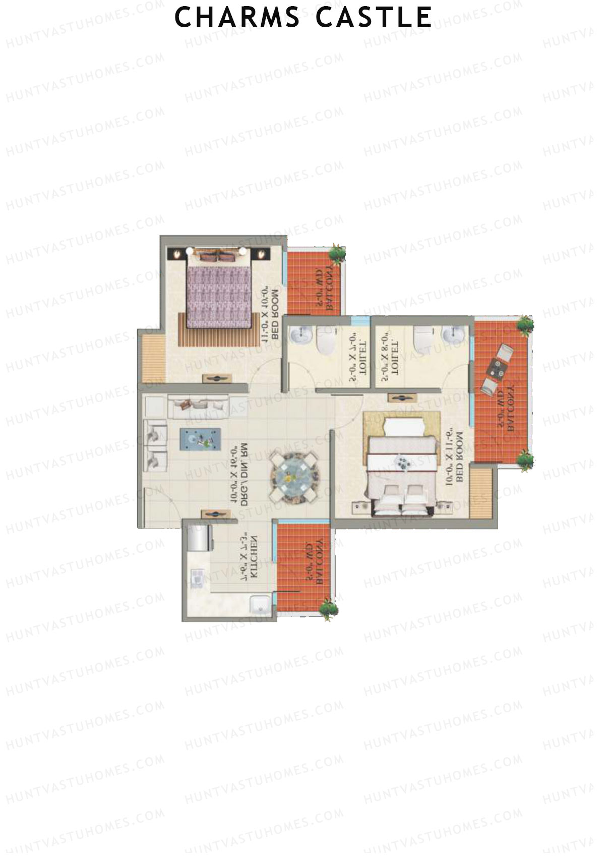 Charms Castle Tower F Unit 3 Floor Plan