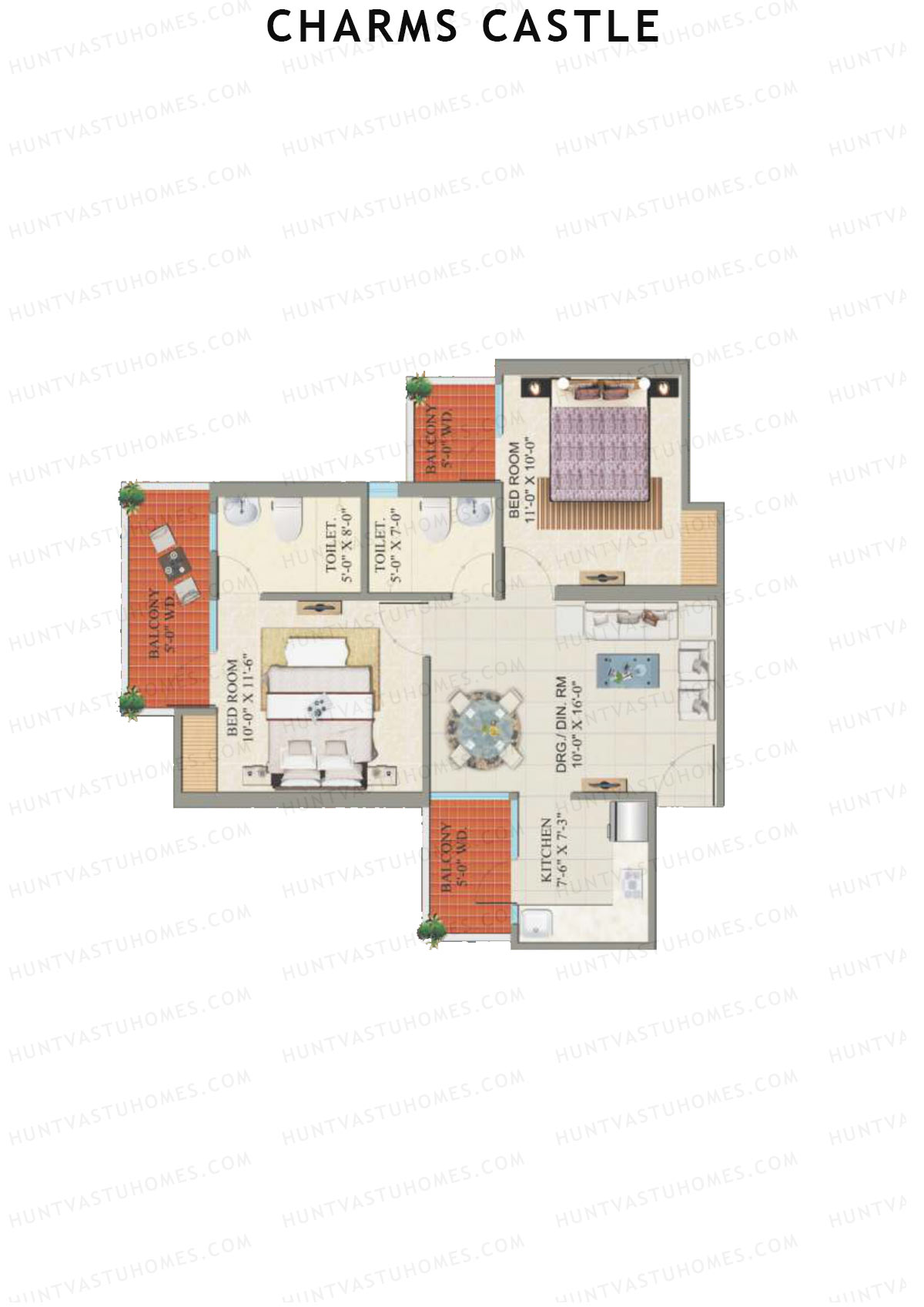 Charms Castle Tower F Unit 5 Floor Plan