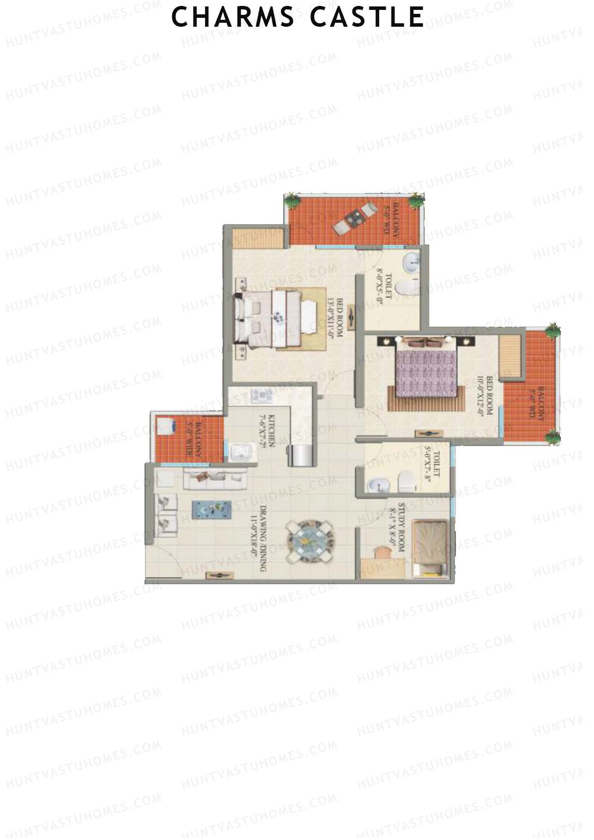 Charms Castle Tower G Unit 1 Floor Plan