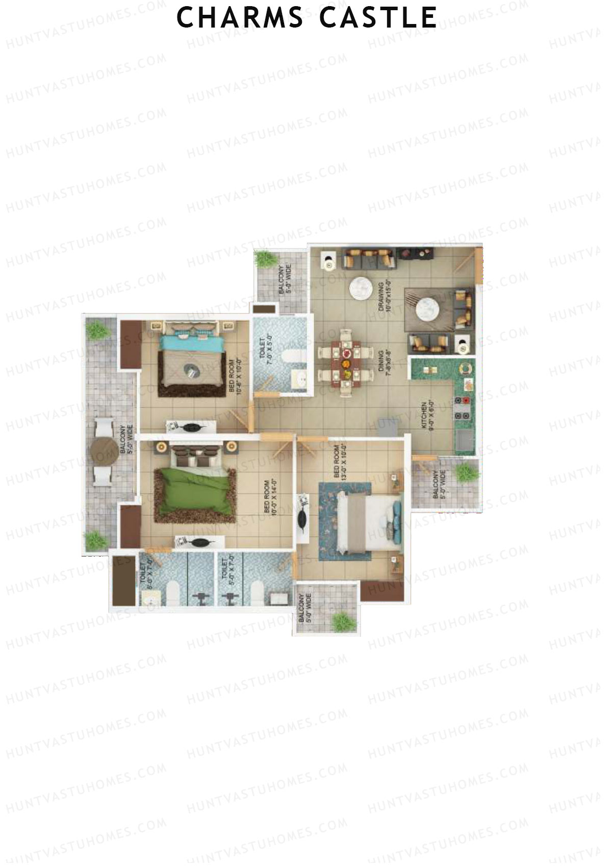 Charms Castle Tower H1 Unit 1 Floor Plan
